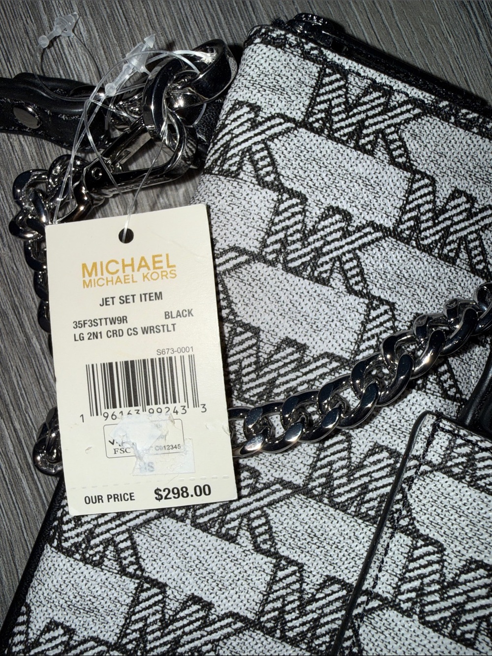 NWT $298 Michael Kors Large 2 in 1 Card Case and Wristlet Navy - Picture 4 of 4